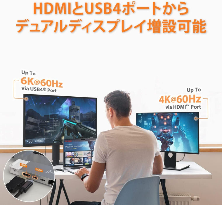 j5 create USB4 MacBook Pro/Air Block 7 in 1 Multi Adapter 4K60 Elite Pro with MagSafeKit