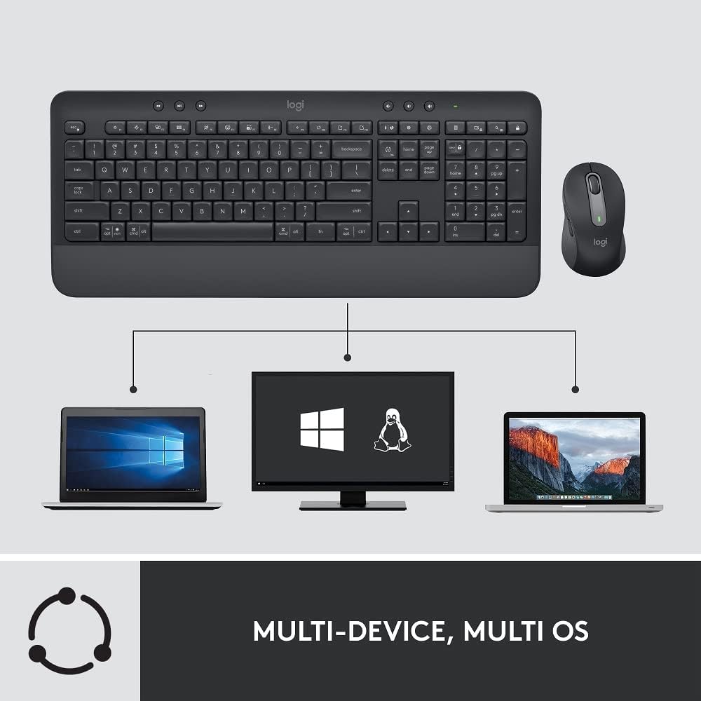 Logitech Signature MK650 Combo for Business, Wireless Mouse and Keyboard, Logi Bolt, Bluetooth, SmartWheel, Globally Certified, Windows/Mac/Chrome/Linux - Black