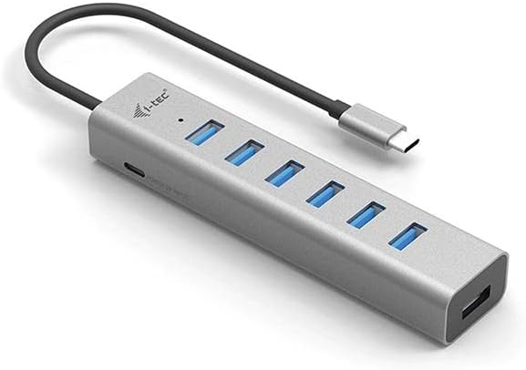 i-tec USB-C hub 7-Port - 30 cm Cable, 7X USB-A 3.2 Gen1 with BC 1.2 Fast Charging Support (up to 7.5 W per Port
