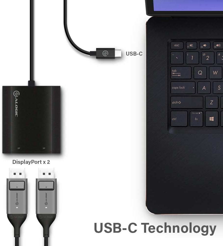 ALOGIC USB-C to Dual DisplayPort Adapter - 4K - 30 Hz