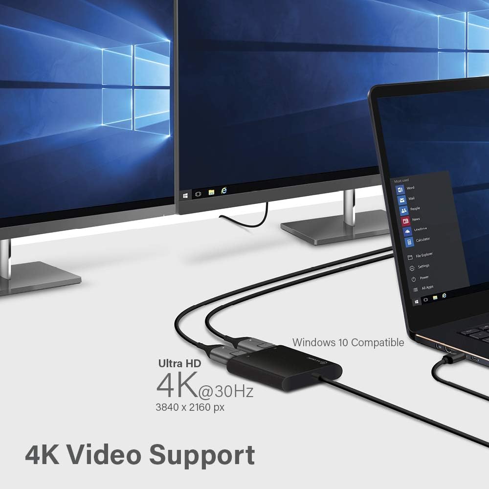 ALOGIC USB-C to Dual DisplayPort Adapter - 4K - 30 Hz