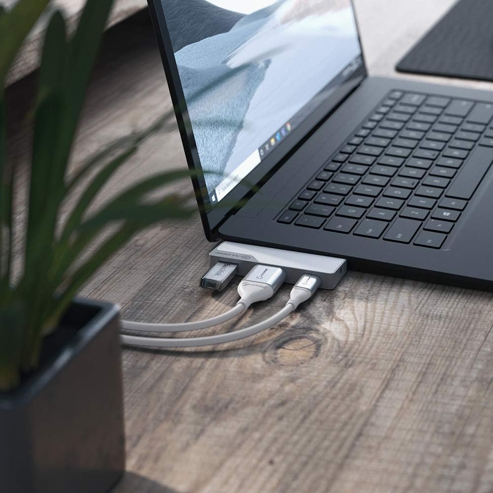ALOGIC USB C Hub, 4K HDMI, 60W USB C Laptop Charging, USB C to 3.5mm, 1 USB A, Dock Nano Mini, Compatible with iPad Pro/Air 2020 (Thunderbolt 3 Compatible