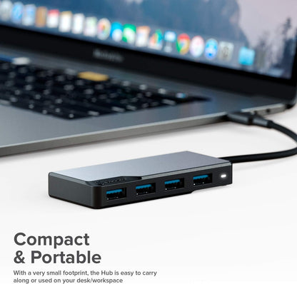 ALOGIC USB-C Fusion Swift Hub, 4-in-1 Type C Adapter, USB A 3.0 data rate of 5Gbps, Compatible with MacBook Pro/Air and iPad Pro/Air