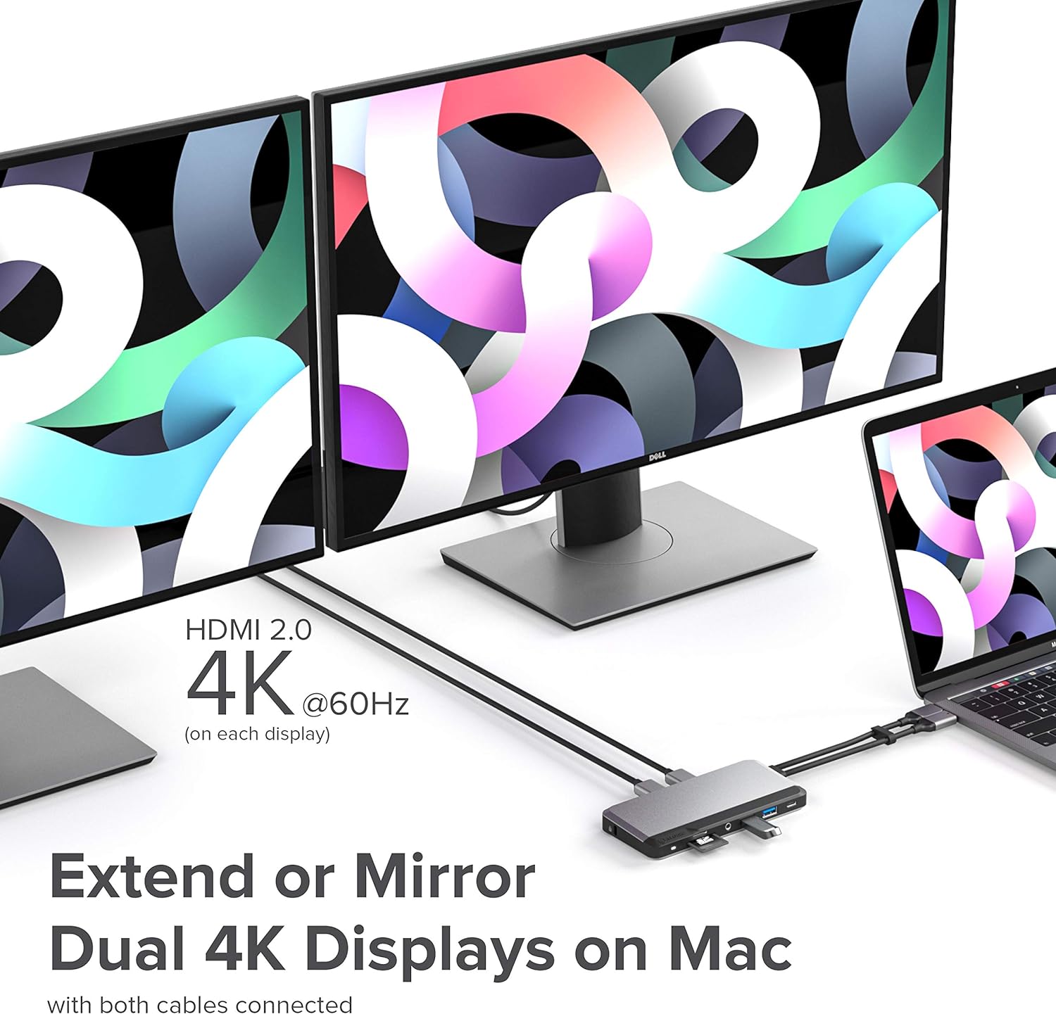 ALOGIC USB-C 10-in-1 Super Dock, Dual Display - 4K@60Hz, 2 HDMI, USB-C (100W PD and Data 5G), 3.5mm Audio Jack, Ethernet Port, Micro/SD Card, For MacBook Pro/Air, M1 Mac Pro / M1 Mac Max, XPS and more