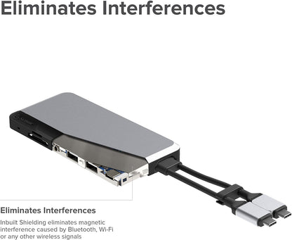 ALOGIC USB-C 10-in-1 Super Dock, Dual Display - 4K@60Hz, 2 HDMI, USB-C (100W PD and Data 5G), 3.5mm Audio Jack, Ethernet Port, Micro/SD Card, For MacBook Pro/Air, M1 Mac Pro / M1 Mac Max, XPS and more