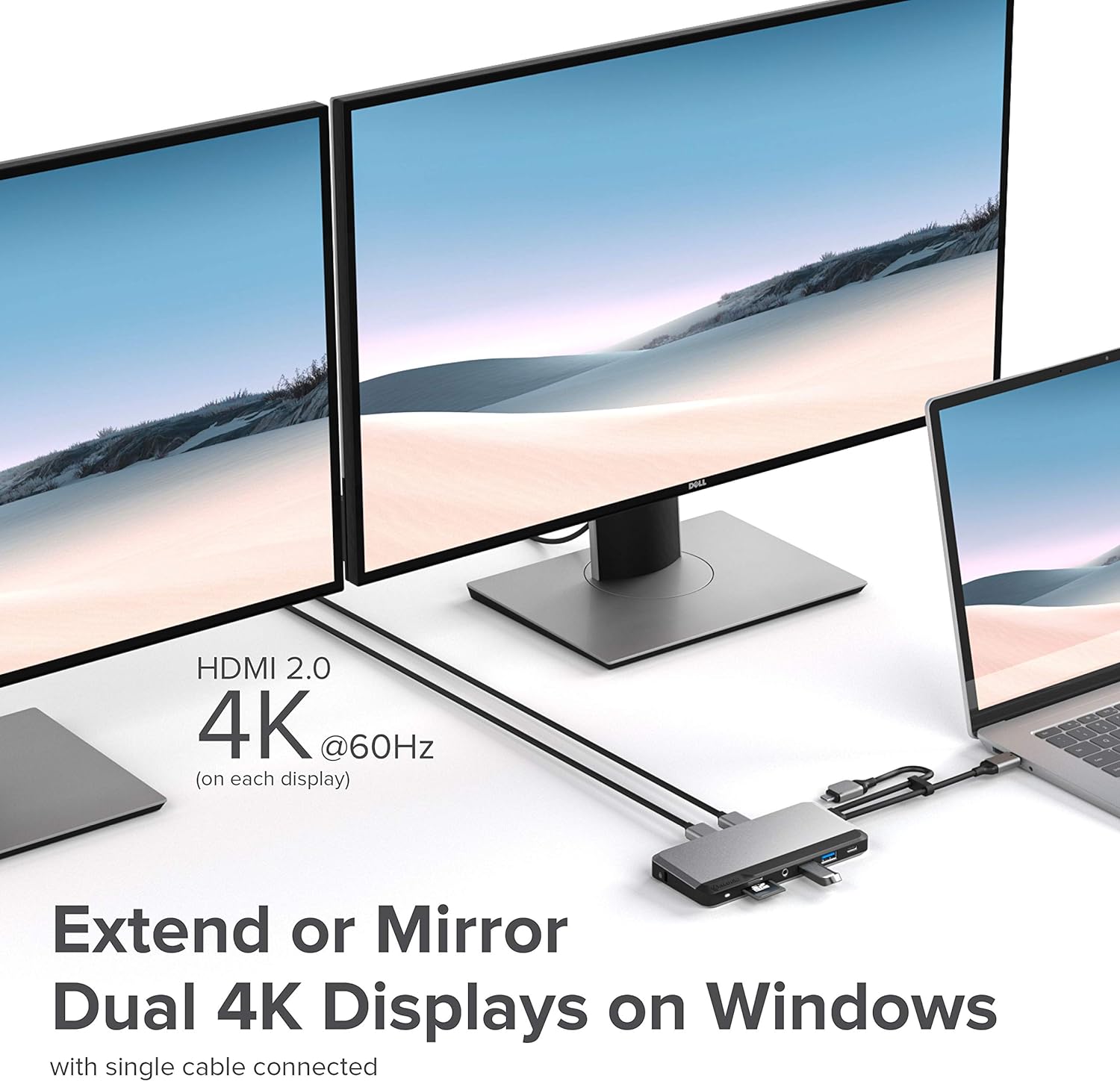 ALOGIC USB-C 10-in-1 Super Dock, Dual Display - 4K@60Hz, 2 HDMI, USB-C (100W PD and Data 5G), 3.5mm Audio Jack, Ethernet Port, Micro/SD Card, For MacBook Pro/Air, M1 Mac Pro / M1 Mac Max, XPS and more