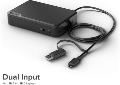 ALOGIC Universal Twin HD Docking Station, USB-C & USB-A Compatible - Dual Display 1080p@60Hz, 2x HDMI, 1 x USB-C 3.1(5G), 4 x USB-A 3.0(5G), 1 x Audio, 1 x Gigabit Ethernet Lock slot– DUTHD