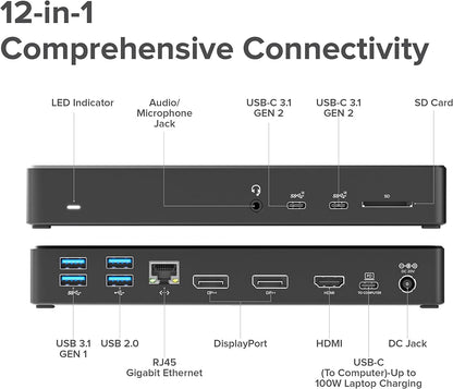ALOGIC MA3 - Triple Display Docking Station, USB-C Dock with 100W Power Delivery