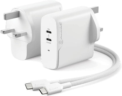 Alogic 2X63 Rapid Power 2 Port 63W Gan Charger Usb-C (45W) + Us