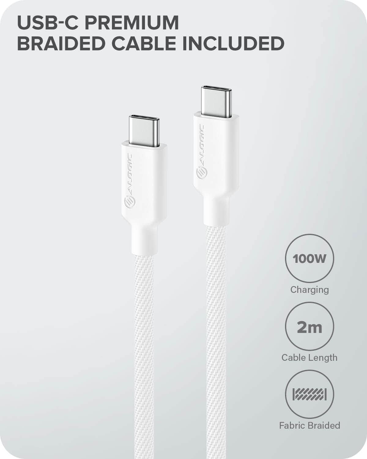 Alogic 2X63 Rapid Power 2 Port 63W Gan Charger Usb-C (45W) + Us