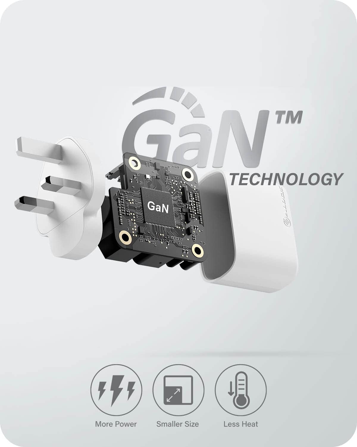 Alogic 2X63 Rapid Power 2 Port 63W Gan Charger Usb-C (45W) + Us