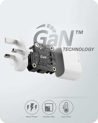 Alogic 2X63 Rapid Power 2 Port 63W Gan Charger Usb-C (45W) + Us