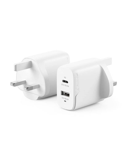 ALOGIC 32W 2 Port GaN Wall Charger with up to 30W Power Delivery, GaN Fast Tech & Dynamic Power Allocation, PD 3.0 Charger Compatible with Smartphone, Tablet and Laptops