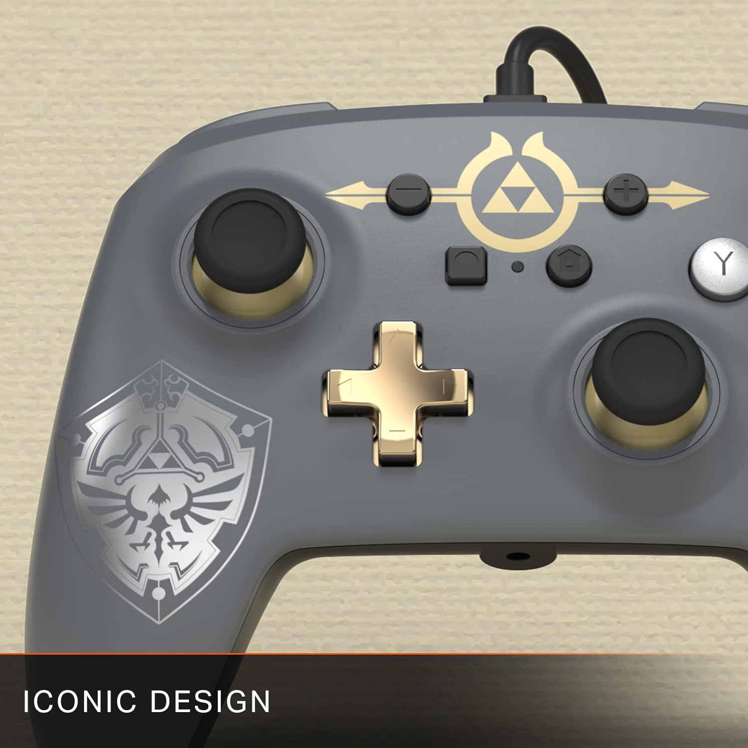 PowerA Enhanced Wired Controller for Nintendo Switch - Hylian Shield, Gamepad, Wired Video Game Controller, Gaming Controller - Nintendo Switch