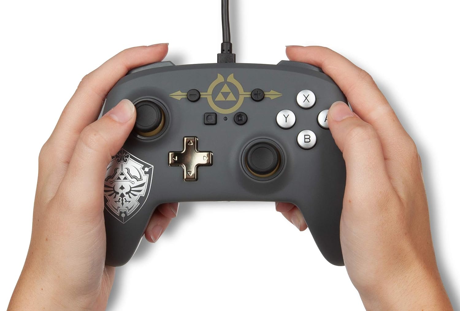 PowerA Enhanced Wired Controller for Nintendo Switch - Hylian Shield, Gamepad, Wired Video Game Controller, Gaming Controller - Nintendo Switch