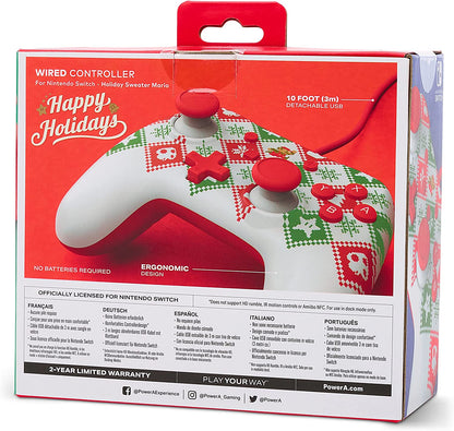 PowerA Wired Controller for Nintendo Switch - Mario Holiday Sweater