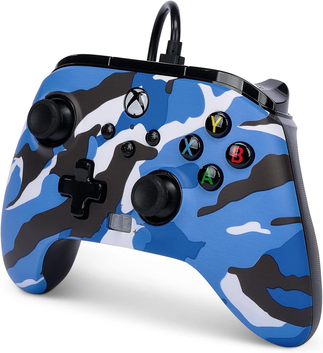 Verbesserter kabelgebundener PowerA Controller für Xbox Series X|S - Blue Camo Blaue Tarnung