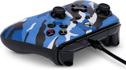 Verbesserter kabelgebundener PowerA Controller für Xbox Series X|S - Blue Camo Blaue Tarnung