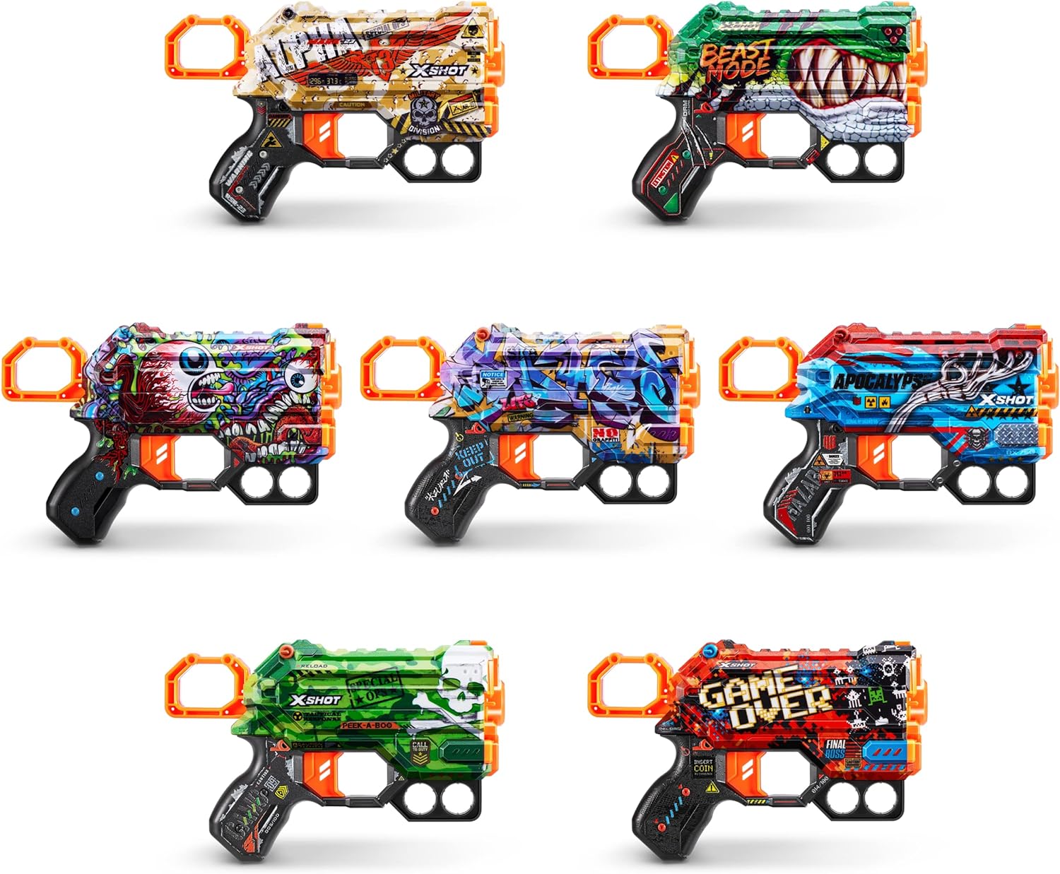 XSHOT - Spuitpistool Skins Menace-8 vlekken gemaakt van schuim, 36515