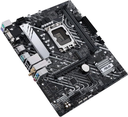 ASUS Prime H610M-A WIFI D4 Intel H610 (LGA 1700) mic-ATX motherboard with DDR4, PCIe 4.0, dual M.2 slots, Intel 1 Gb Ethernet, WIFI 5, DisplayPort, HDMI, D-Sub, USB 3.2 Gen 2 ports, SATA 6 Gbps