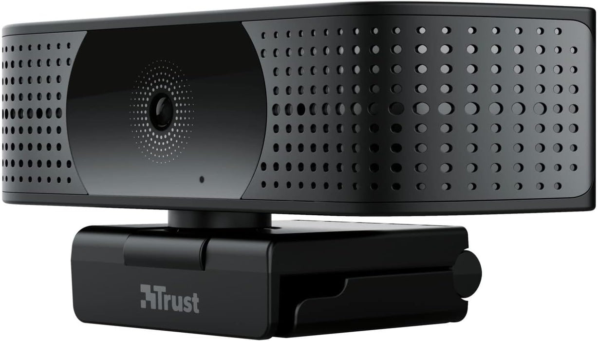 Trust Teza 4K Ultra HD Webcam, 3840x2160, 2 Integrated Microphones and Autofocus, 30 FPS, USB Plug & Play, Web Camera for Teams, Zoom, Skype, PC, Laptop, Mac, Macbook - Black