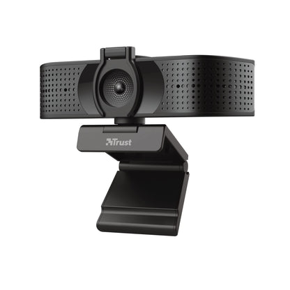 Trust Teza 4K Ultra HD Webcam, 3840x2160, 2 Integrated Microphones and Autofocus, 30 FPS, USB Plug & Play, Web Camera for Teams, Zoom, Skype, PC, Laptop, Mac, Macbook - Black
