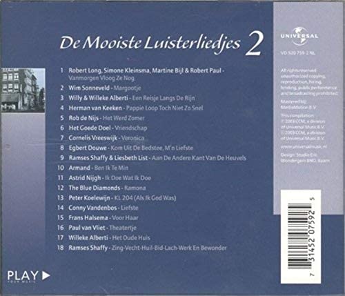 "De Mooiste Luisterliedjes" Vol.2 niederländische CD von 2003