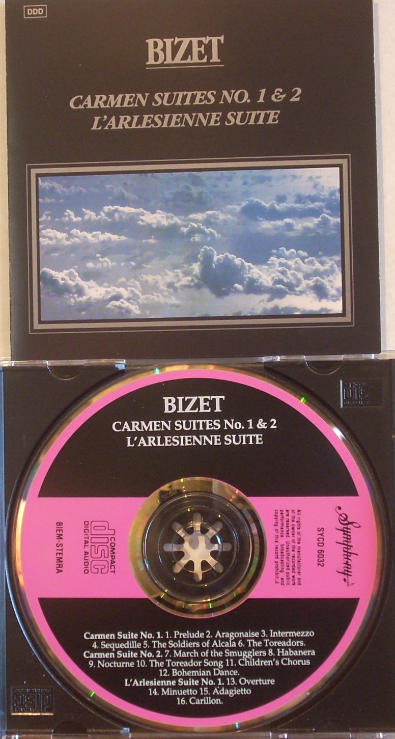 BIZET. CARMEN SUITES No.1&2 & L'ARLESIENNE SUITE. 1991 GOLD PRESSING IMPORT CD. SYCD 6032
