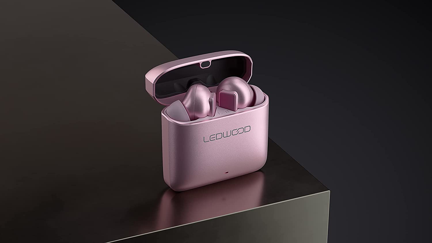 Ledwood Titan Earphones in Rose Gold - Wireless Bluetooth 5.1, All-Day Battery Life, SuperBass Technology