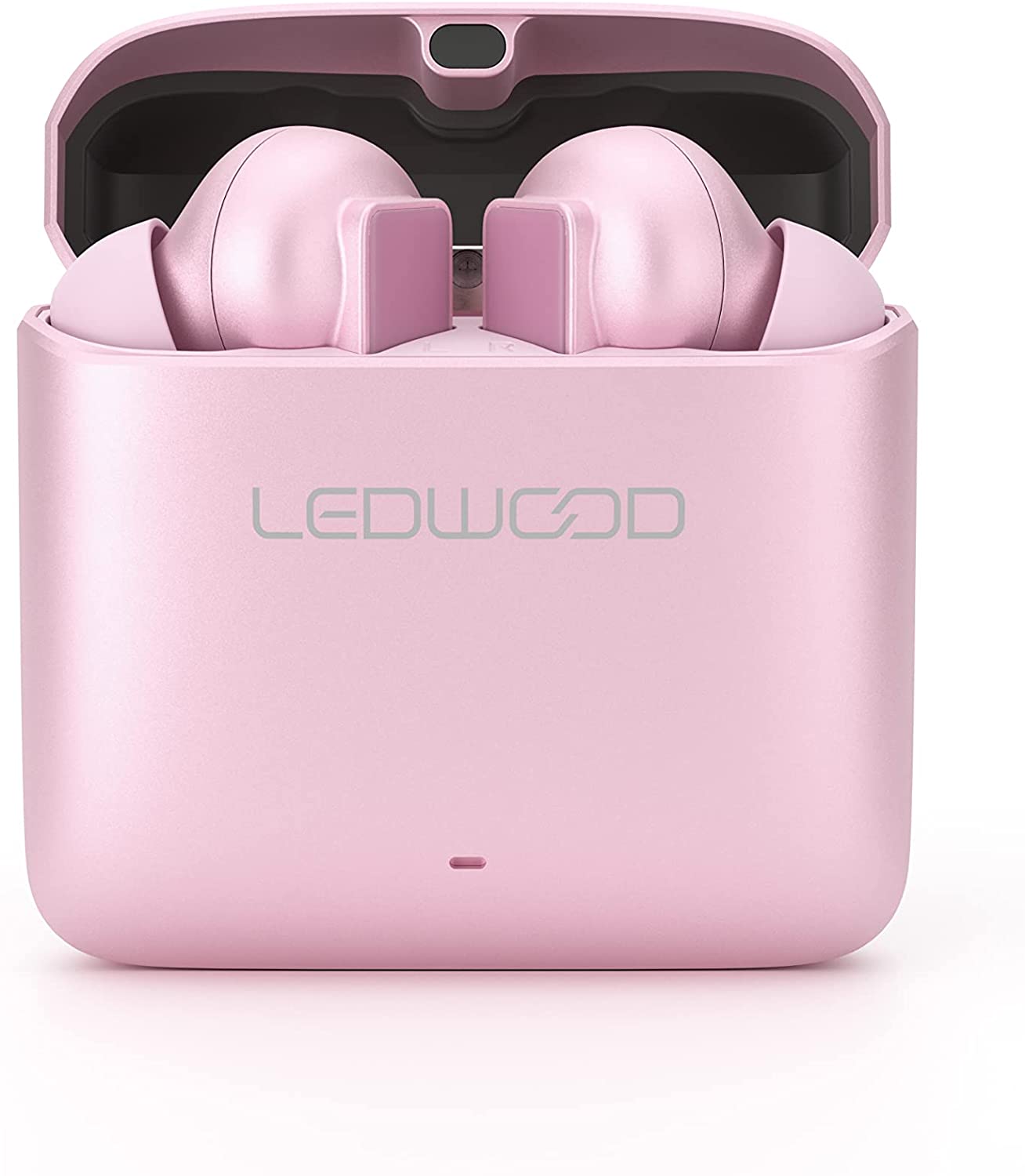 Ledwood Titan Earphones in Rose Gold - Wireless Bluetooth 5.1, All-Day Battery Life, SuperBass Technology