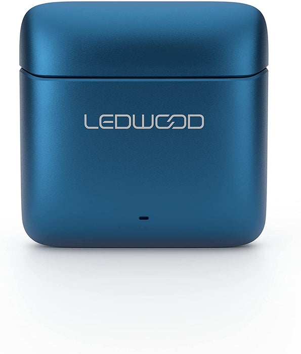 Ledwood Titan Earphones in Electric Blue - Wireless Bluetooth 5.1, All-Day Battery Life, SuperBass Technology