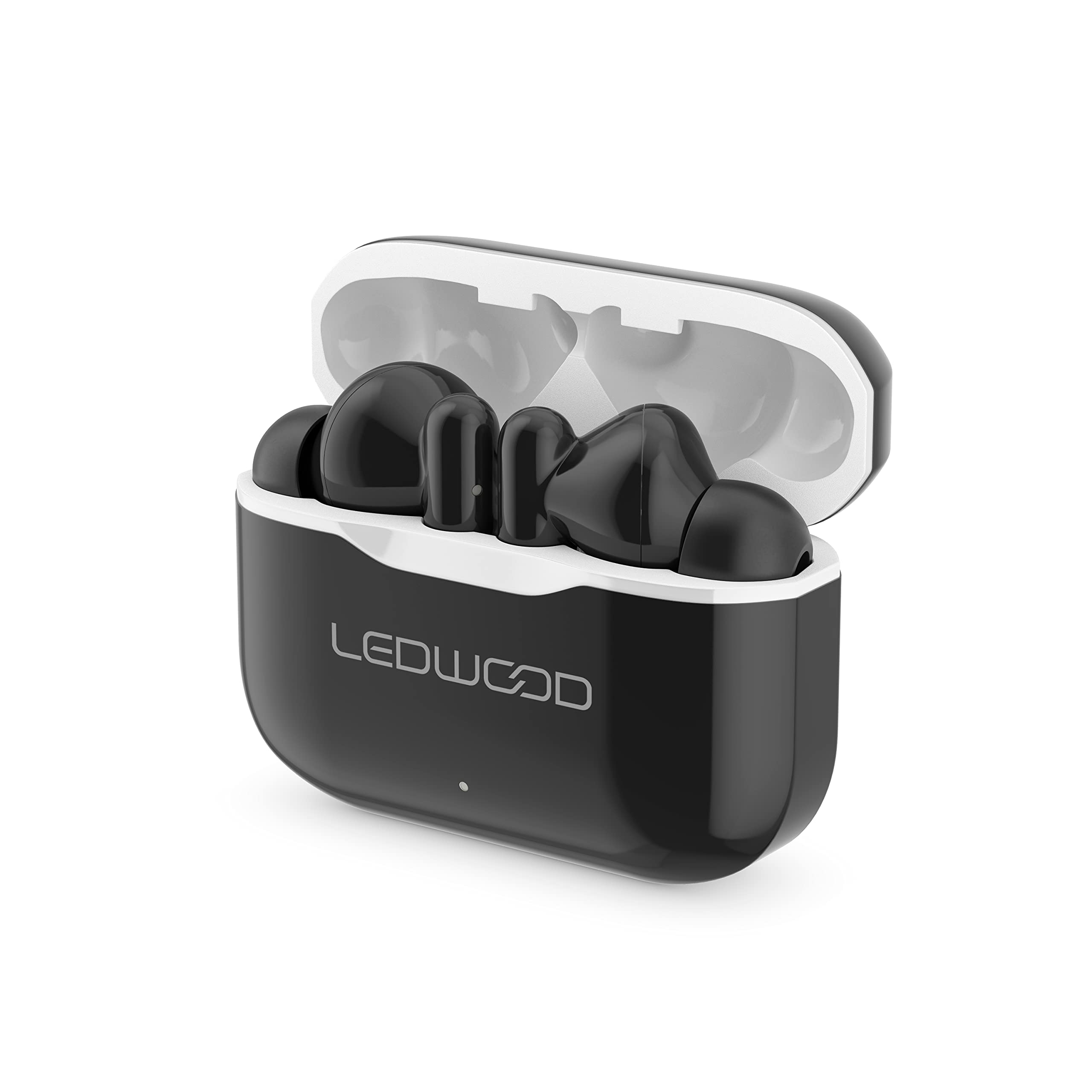 Ledwood Capella TWS Wireless Stereo Bluetooth 5.2 In-Ear Touch Earphones Super Bass Voice Assistant Compatible with iOS/Android (Black/White