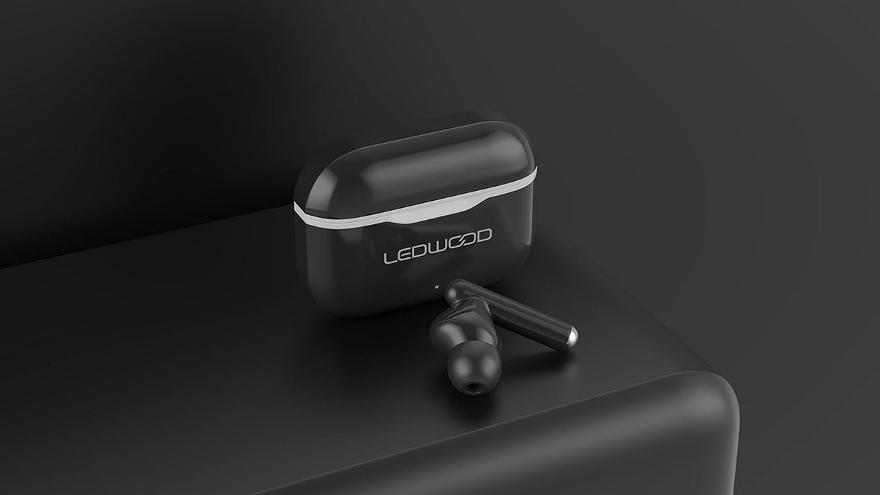 Ledwood Capella TWS Wireless Stereo Bluetooth 5.2 In-Ear Touch Earphones Super Bass Voice Assistant Compatible with iOS/Android (Black/White