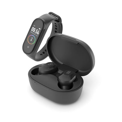 Ledwood BUNDLE KEPLER ECOUTEURS TWS AVEC TRACKER ACTIVITÃ‰ NOIR