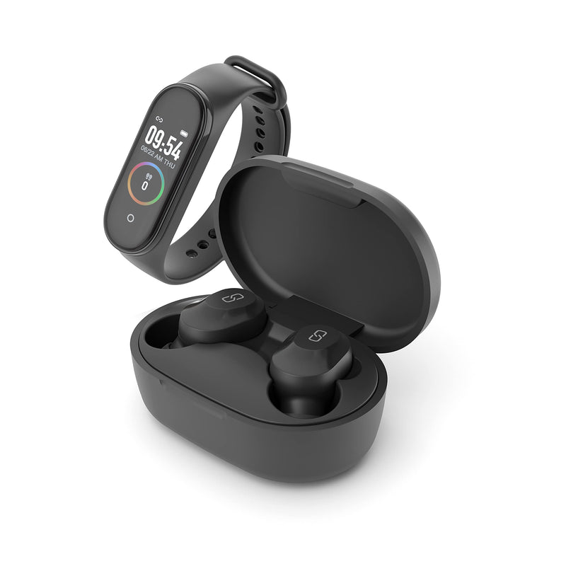 Ledwood BUNDLE KEPLER ECOUTEURS TWS AVEC TRACKER ACTIVITÃ‰ NOIR