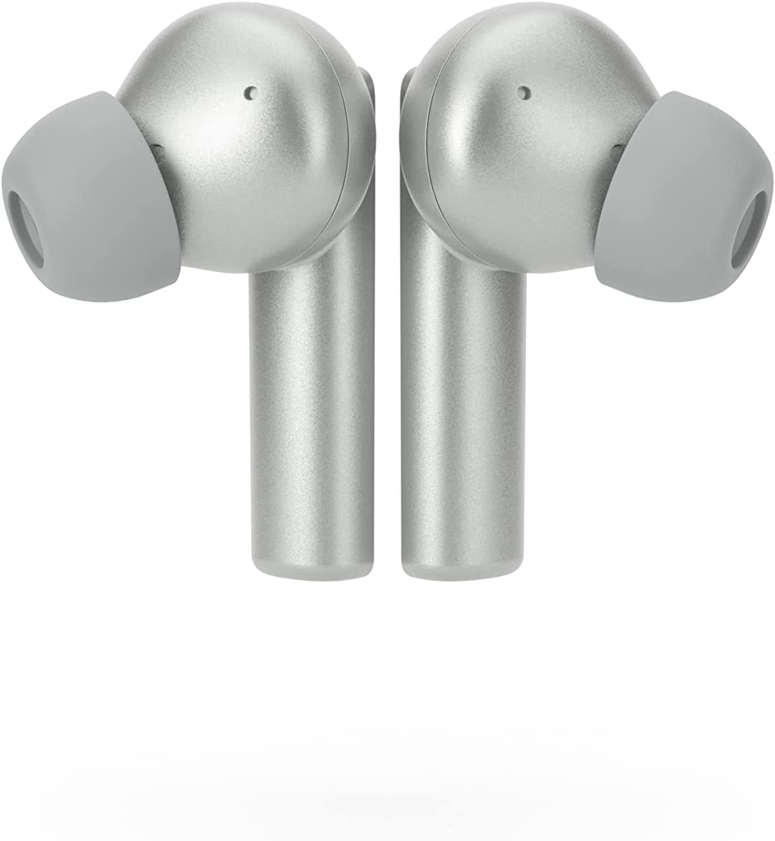 Ledwood Titan Earphones in Sterling Silver - Wireless Bluetooth 5.1, All-Day Battery Life, SuperBass Technology