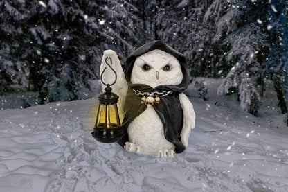 Nemesis Now Reapers Flight Owl Lantern Figurine, White 17cm