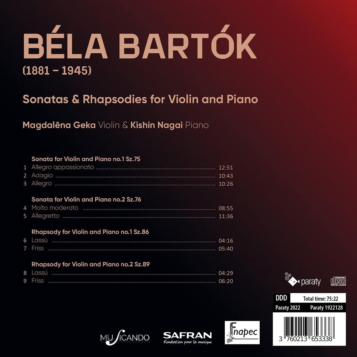 Sonatas & Rhapsodies for Violin and Piano