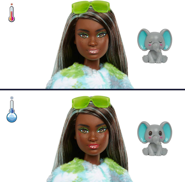 Barbie Cutie Reveal Serie Amigos de la Jungla Elefante Disfraz Revela una muñeca articulada con Mascota y Accesorios Sorpresa de Moda, Juguete +3 años (Mattel HKP98