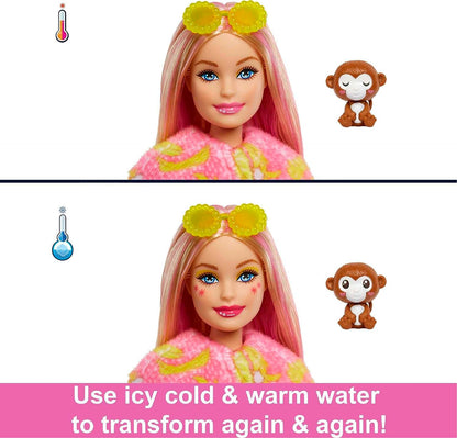 Barbie Cutie Reveal, bewegliche Affenzubehör, 10 Überraschungen, Haustier, wechselnde Farben, inkl. 1 Cutie Reveal Puppe, Geschenk für Kinder, Spielzeug ab 3 Jahre,HKR01