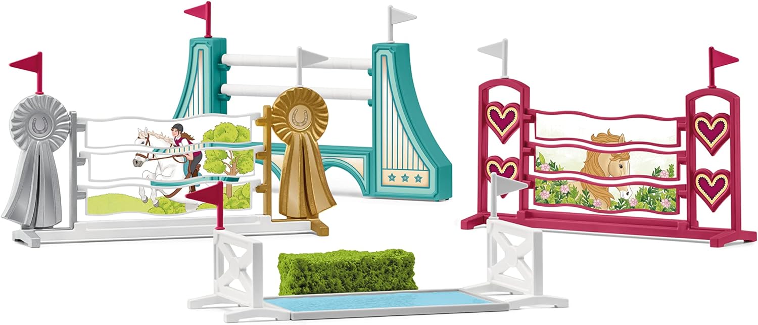 SCHLEICH 42612 Obstacle Accessoires Horse Club Toy Playset Accessory for children aged 5-12 Years & 42542 Horse Club Sarah & Mystery, ab 5 Jahren, HORSE CLUB - Spielset, 6 Teile + TOY_FIGURE,42542