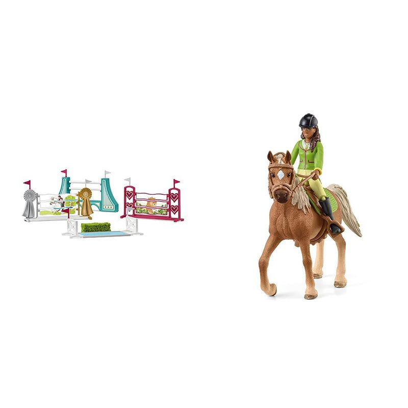 SCHLEICH 42612 Obstacle Accessoires Horse Club Toy Playset Accessory for children aged 5-12 Years & 42542 Horse Club Sarah & Mystery, ab 5 Jahren, HORSE CLUB - Spielset, 6 Teile + TOY_FIGURE,42542