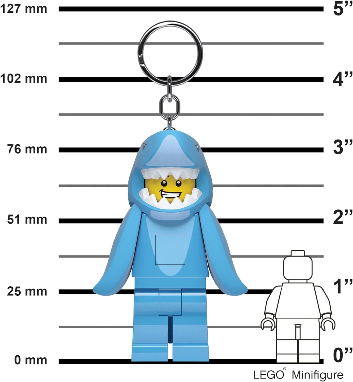 Llavero LEGO Icónico Chico Tiburón con Linterna LED - Regalo para Niños - Figura 82 mm - 2 Pilas CR2025 Incluidas