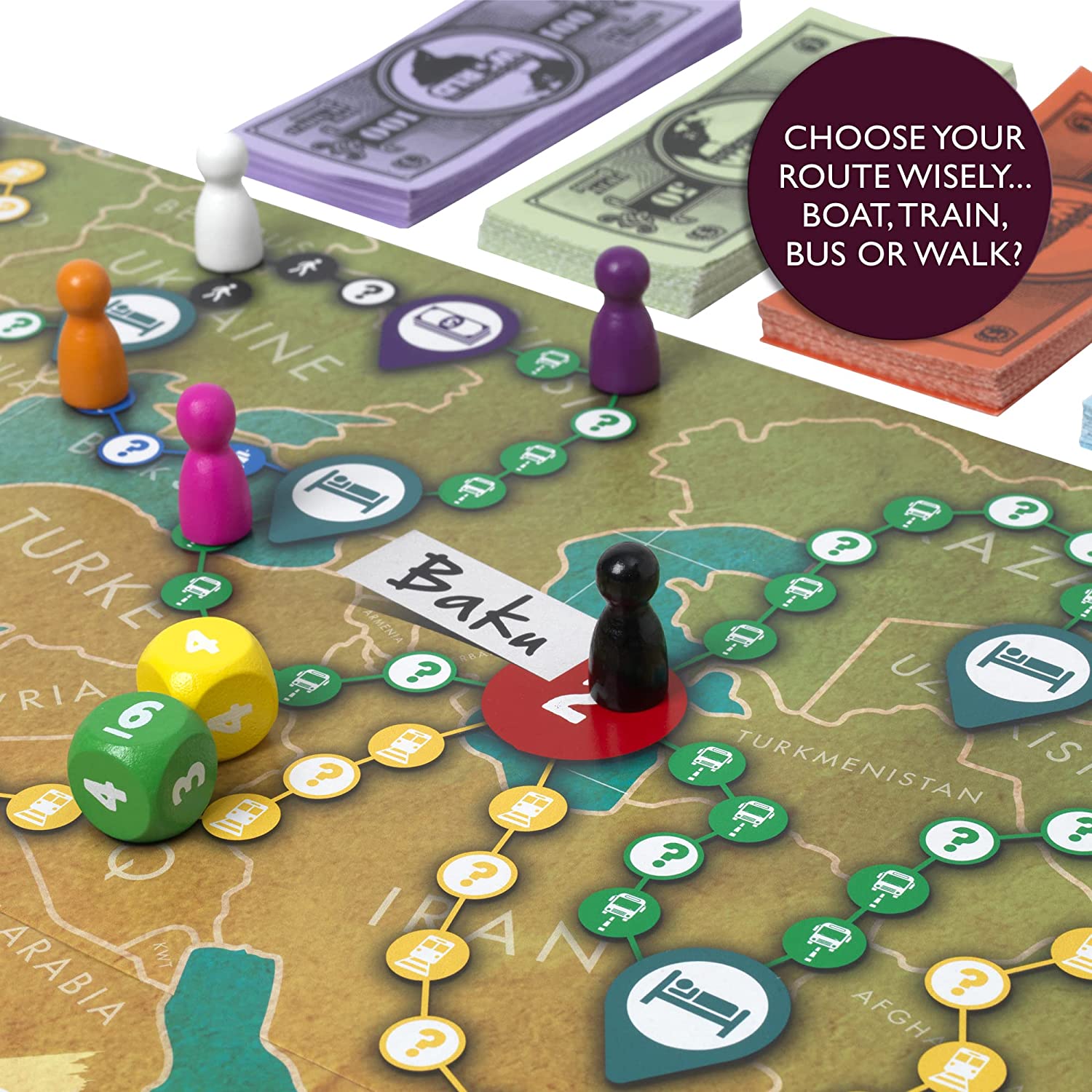 IDEAL | Race Across the World: The globe-trotting adventure game! | Family TV Show Game| For 2-6 Players | Ages 8+