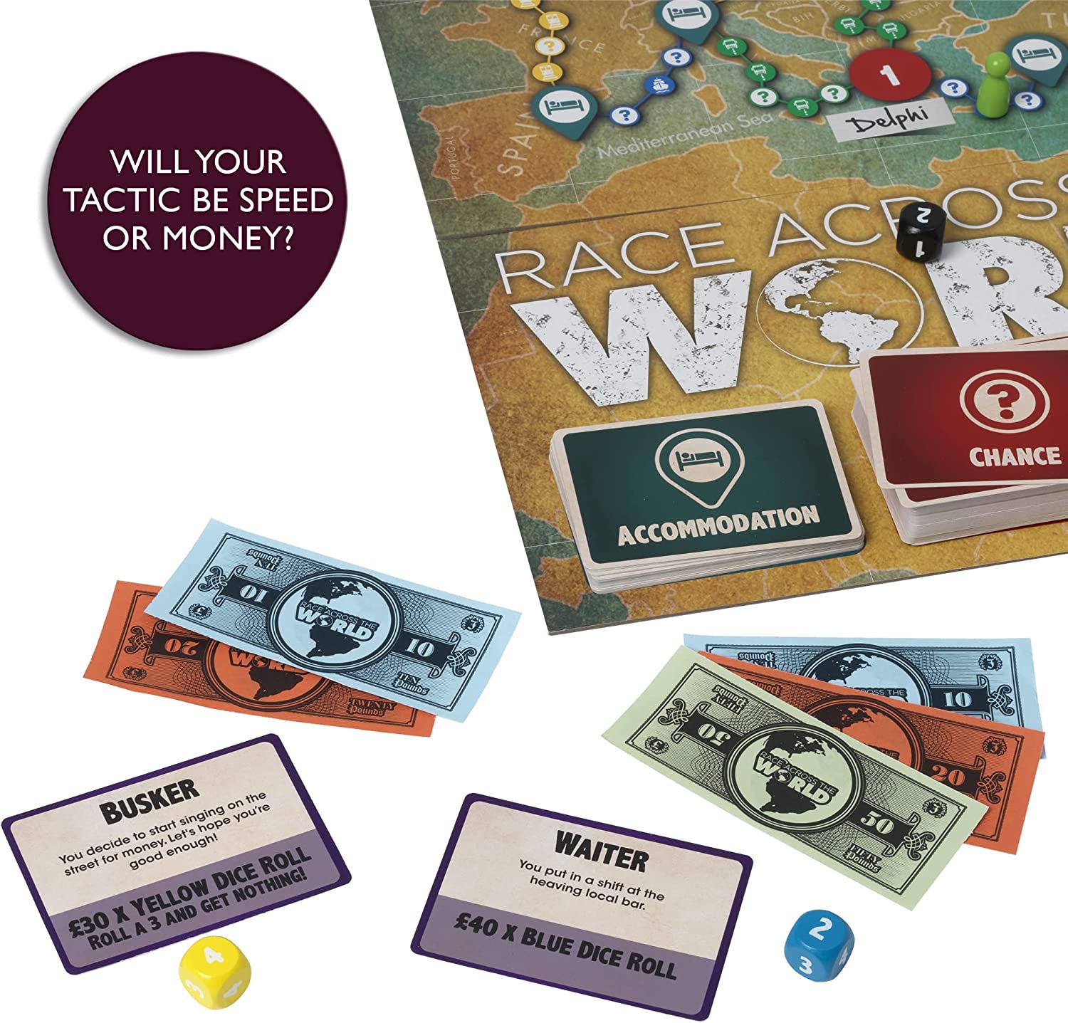 IDEAL | Race Across the World: The globe-trotting adventure game! | Family TV Show Game| For 2-6 Players | Ages 8+