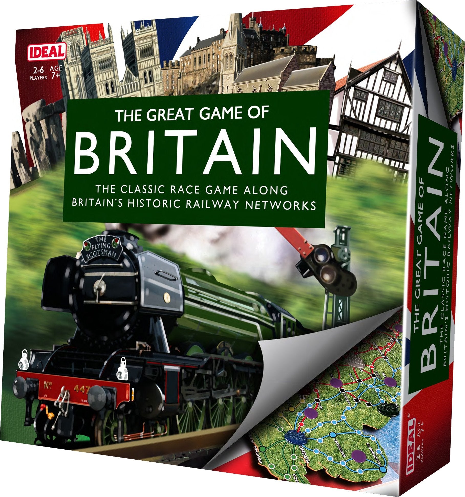 IDEAL | The Great Game of Britain: The classic race game along Britain's historic railway networks | Classic Board Games | For 2-6 Players | Ages 7+, Nylon/a