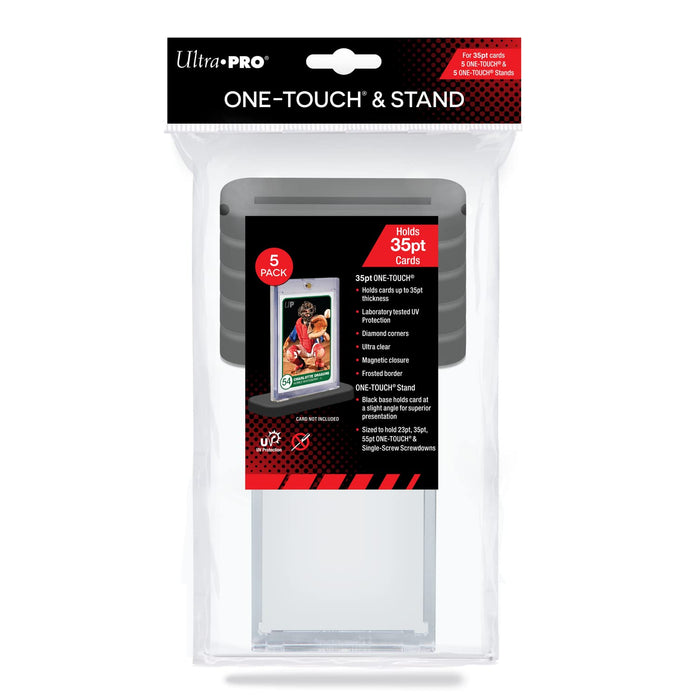 Ultra PRO - 35PT UV ONE-Touch and Stands 5-Pack - Great Trading or Sport Card Single Display Stand for Your One Touch to Show Off to Friends and Family