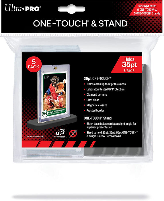 Ultra PRO - 35PT UV ONE-Touch and Stands 5-Pack - Great Trading or Sport Card Single Display Stand for Your One Touch to Show Off to Friends and Family