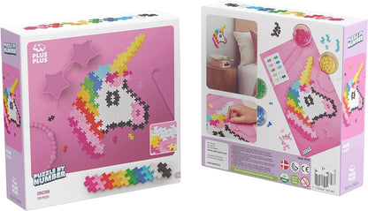 PLUS PLUS - Rompecabezas por número Unicornio de 250 Piezas - Juego de construcción - PP3929