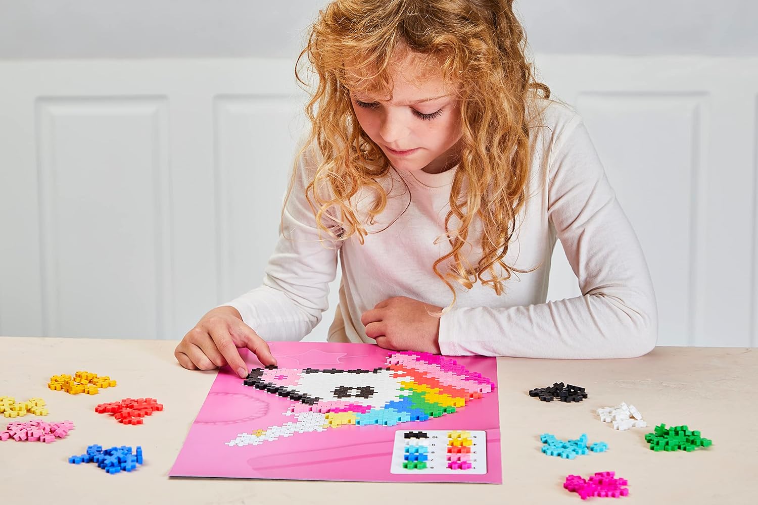 PLUS PLUS - Rompecabezas por número Unicornio de 250 Piezas - Juego de construcción - PP3929